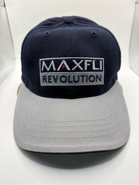 Vintage Maxfli Revolution Golf Strapback Hat Navy Gray 90s Adjustable Cap